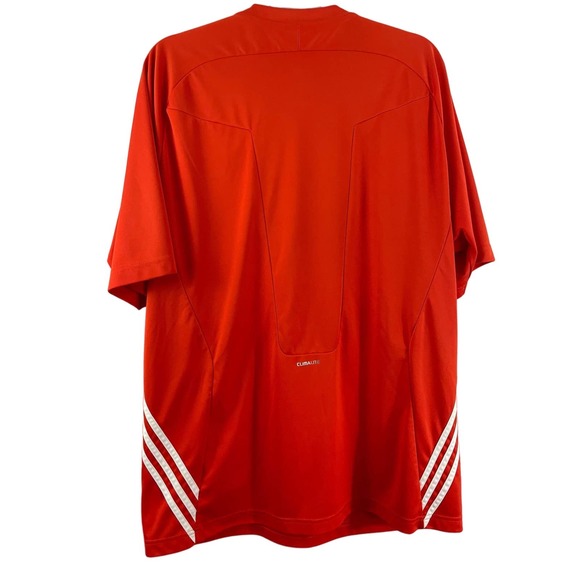Adidas Mens XL Clima Lite Orange White Shirt Activewear Running Short Sleeves - Picture 6 of 6